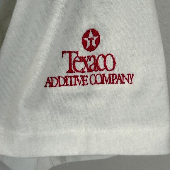 Vintage 90s Texaco Polo Shirt Additive Company Gas Oil White Mens XL X-Large - Picture 5 of 9